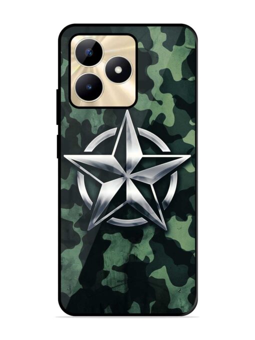 Indian Army Star Design Glossy Metal Phone Cover for Realme C51