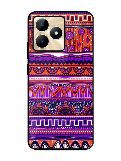 Ethnic Seamless Pattern Glossy Metal TPU Phone Cover for Realme C51 Zapvi