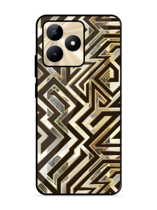 Technology Geometric Seamless Glossy Metal Phone Cover for Realme C51 Zapvi