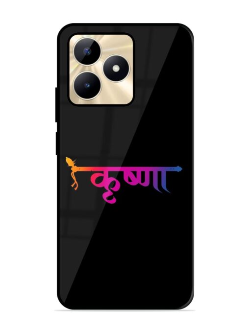 Krishna Typo Glossy Metal Phone Cover for Realme C51 Zapvi