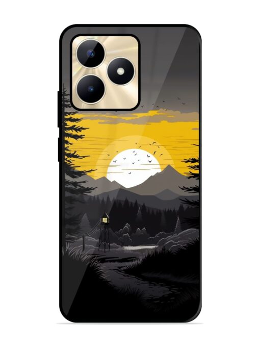 Sunset Vector Glossy Metal Phone Cover for Realme C51 Zapvi