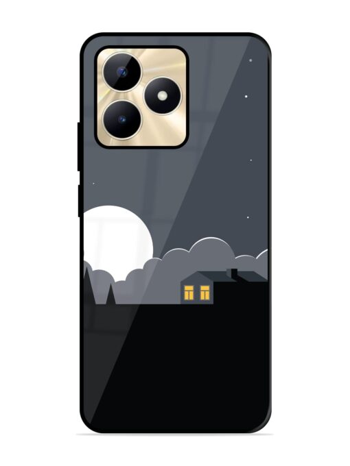 Full Moon Vector Art Glossy Metal Phone Cover for Realme C51