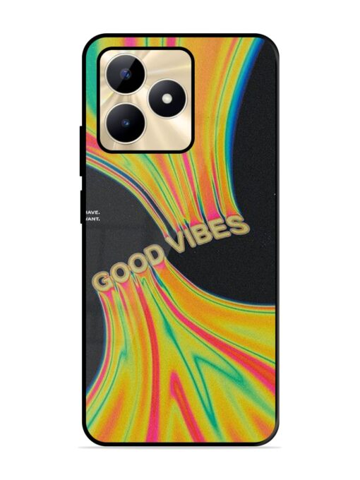 Good Vibes Glossy Metal Phone Cover for Realme C51 Zapvi