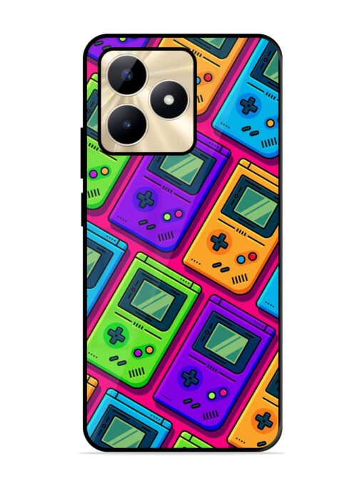 Game Seamless Pattern Glossy Metal Phone Cover for Realme C51 Zapvi