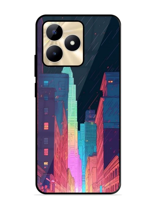 Minimal City Art Glossy Metal Phone Cover for Realme C51