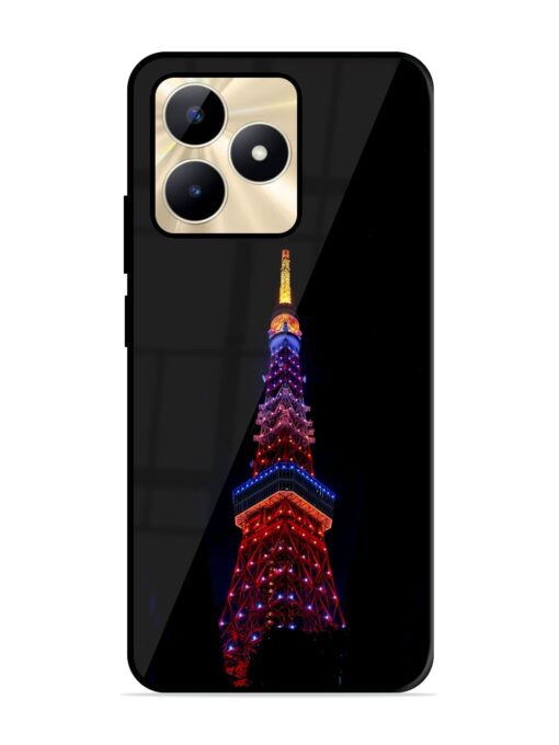 Eiffel Tower Night View Glossy Metal Phone Cover for Realme C51