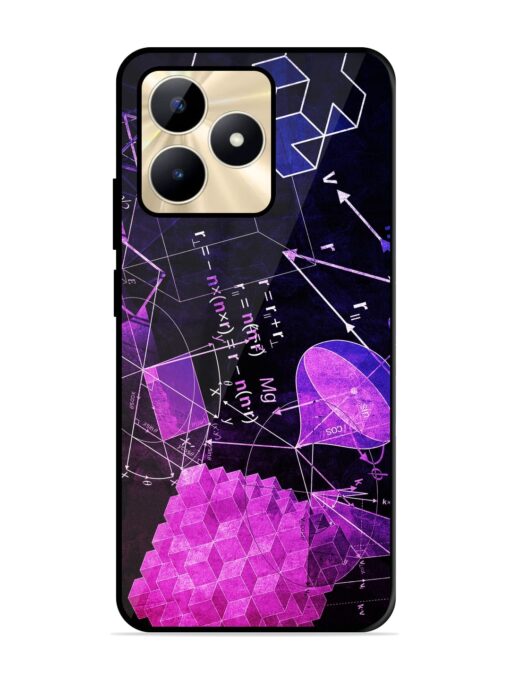 Math Physics Formula Art Glossy Metal Phone Cover for Realme C51 Zapvi