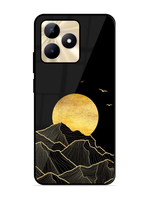 Golden Sunrise Glossy Metal Phone Cover for Realme C51 Zapvi