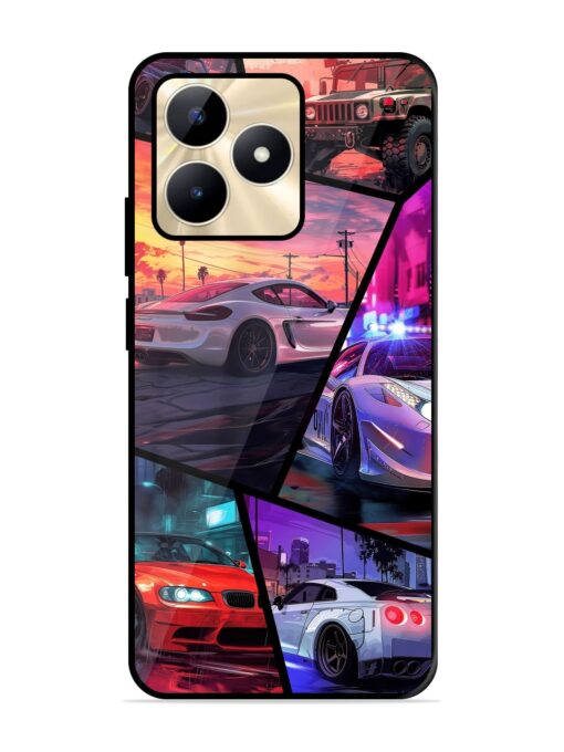 Ride In Pixels Glossy Metal Phone Cover for Realme C51 Zapvi