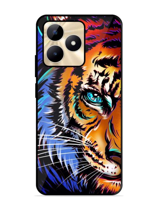 Colorful Lion Art Glossy Metal Phone Cover for Realme C53 Zapvi