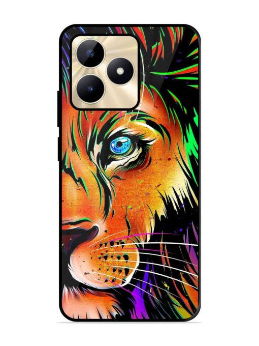 Colorful Lion Design Glossy Metal TPU Phone Cover for Realme C53