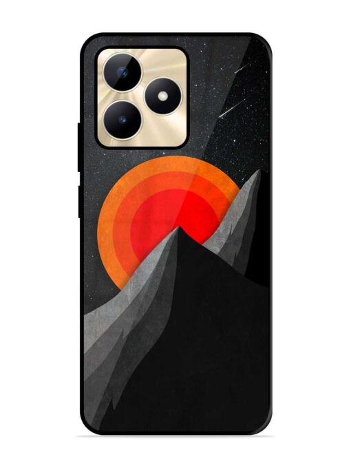 Black Mountain Glossy Metal Phone Cover for Realme C53 Zapvi