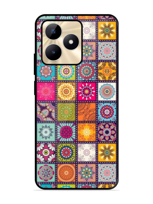 Seamless Pattern Vintage Glossy Metal Phone Cover for Realme C53 Zapvi