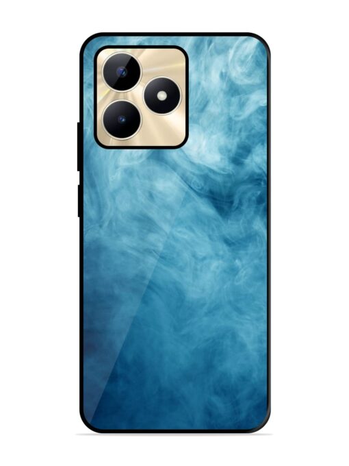 Blue Smoke Art Glossy Metal Phone Cover for Realme C53 Zapvi