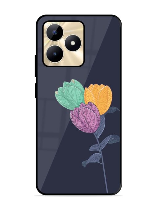 Flower Vector Glossy Metal Phone Cover for Realme C53 Zapvi