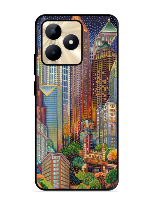 Cityscapes Art Glossy Metal Phone Cover for Realme C53 Zapvi