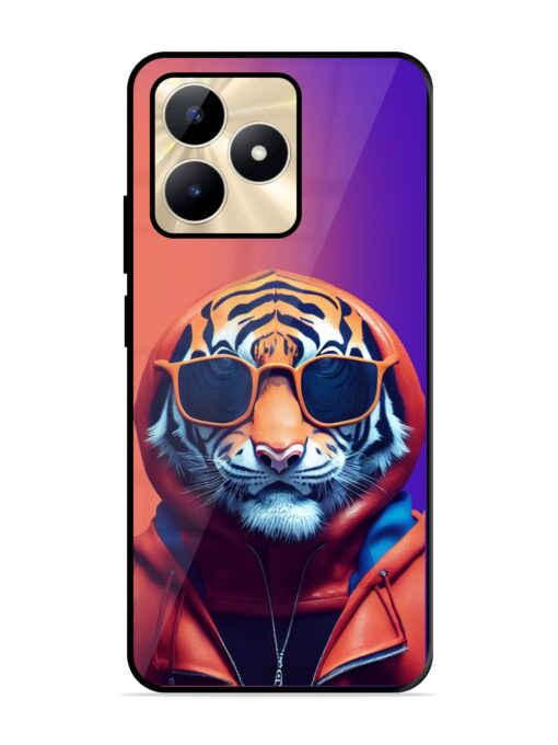 Tiger Animation Glossy Metal Phone Cover for Realme C53 Zapvi