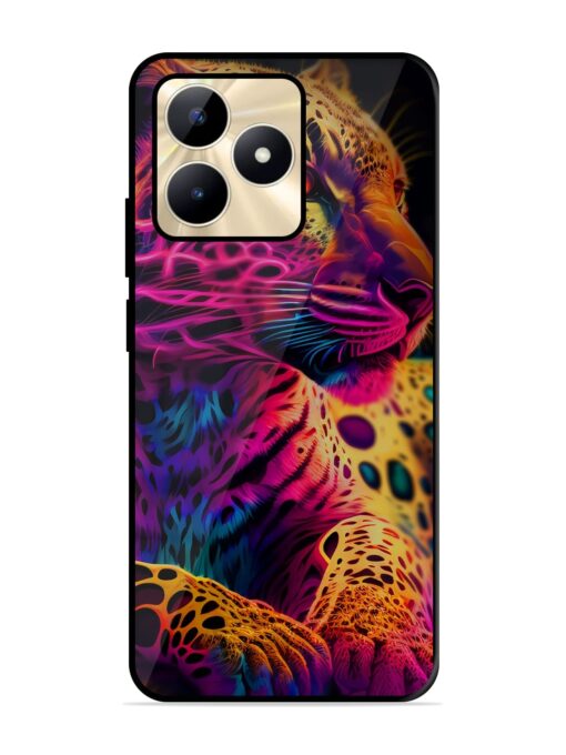 Leopard Art Glossy Metal Phone Cover for Realme C53