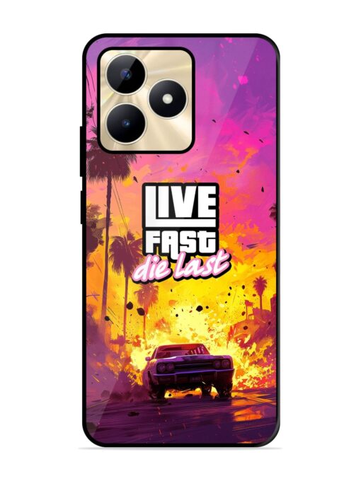 Live Fast Glossy Metal Phone Cover for Realme C53