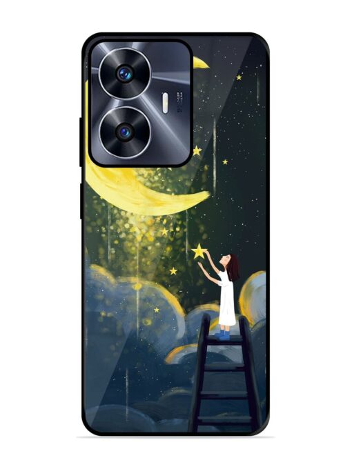 Moonlight Healing Night Illustration Glossy Metal TPU Phone Cover for Realme C55 Zapvi