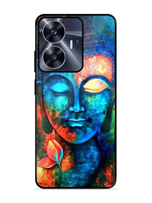 Buddha Painting Glossy Metal Phone Cover for Realme C55