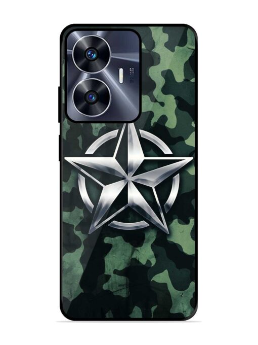 Indian Army Star Design Glossy Metal Phone Cover for Realme C55 Zapvi