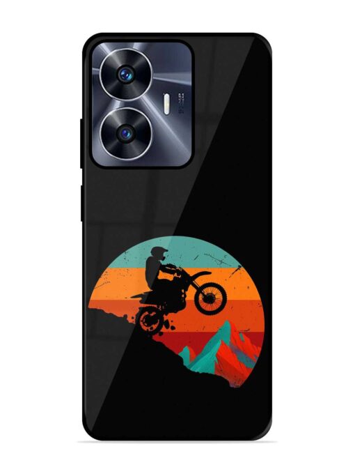 Mountain Bike Glossy Metal Phone Cover for Realme C55 Zapvi