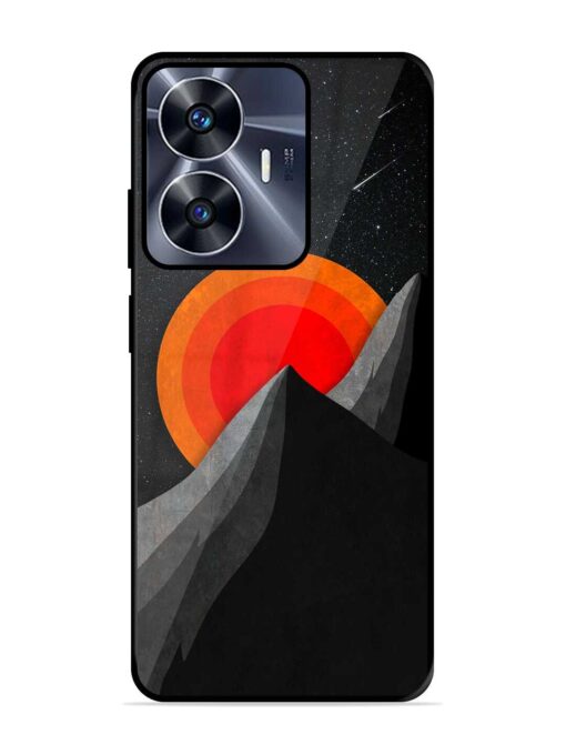 Black Mountain Glossy Metal Phone Cover for Realme C55