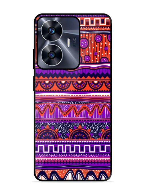 Ethnic Seamless Pattern Glossy Metal TPU Phone Cover for Realme C55 Zapvi