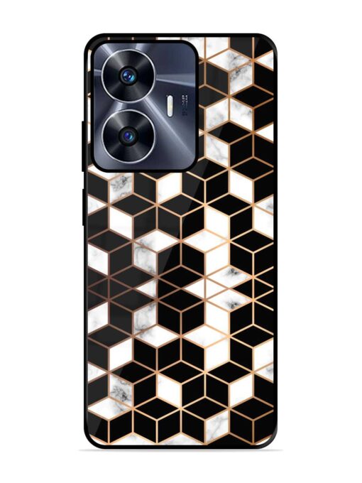 Vector Marble Texture Glossy Metal Phone Cover for Realme C55 Zapvi