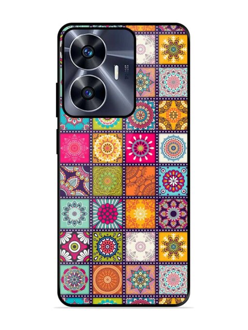 Seamless Pattern Vintage Glossy Metal Phone Cover for Realme C55 Zapvi