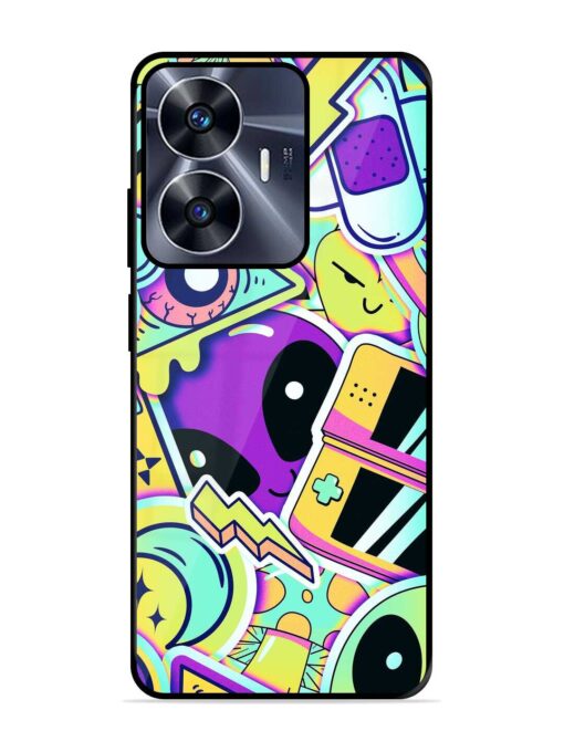 Scratch Art Glossy Metal Phone Cover for Realme C55 Zapvi