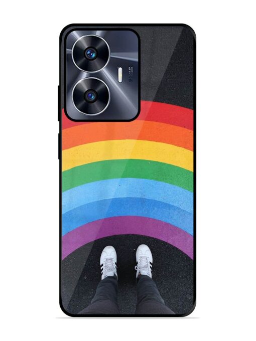 Legs Rainbow Glossy Metal TPU Phone Cover for Realme C55 Zapvi