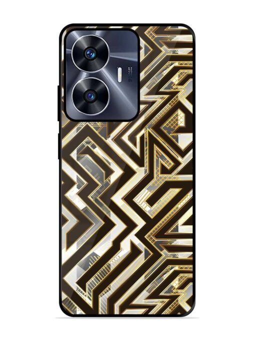 Technology Geometric Seamless Glossy Metal Phone Cover for Realme C55 Zapvi