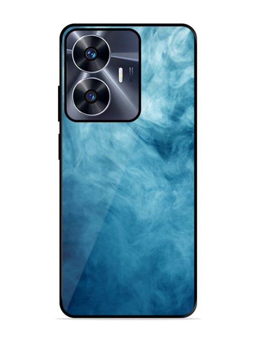 Blue Smoke Art Glossy Metal Phone Cover for Realme C55