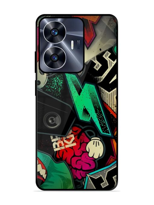 Graffiti Art Glossy Metal Phone Cover for Realme C55 Zapvi