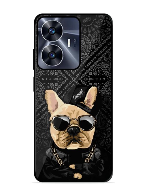 Gangsta Cool Sunmetales Dog Glossy Metal Phone Cover for Realme C55 Zapvi