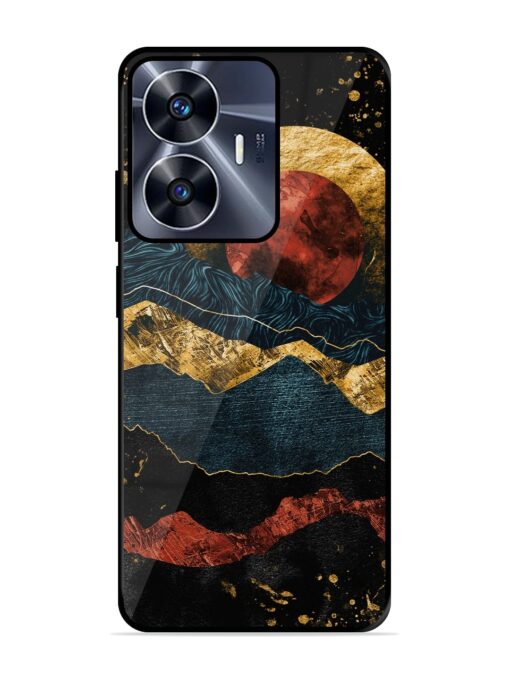 Gold Painting View Glossy Metal Phone Cover for Realme C55 Zapvi