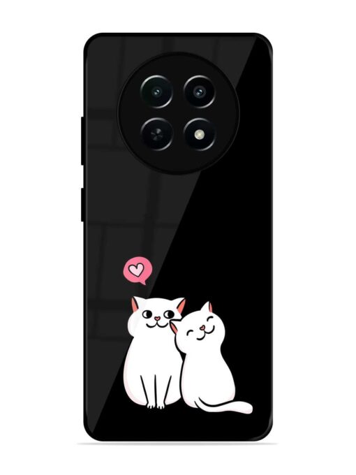 Cat Love Glossy Metal Phone Cover for Realme C65 (5G) Zapvi