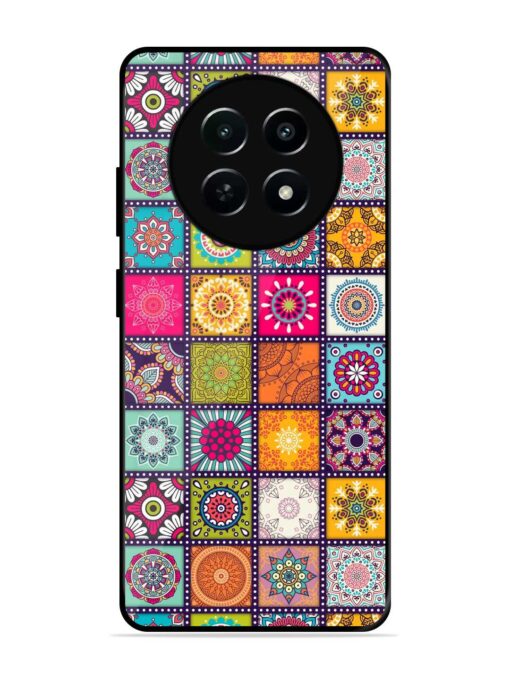 Seamless Pattern Vintage Glossy Metal Phone Cover for Realme C65 (5G)