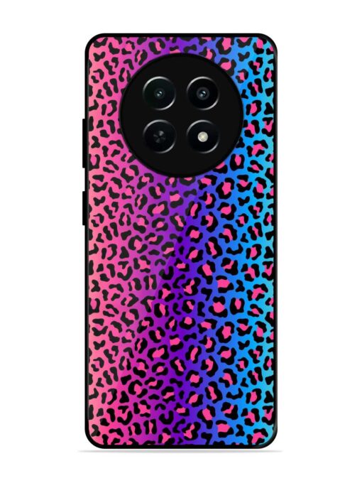 Colorful Leopard Seamless Glossy Metal Phone Cover for Realme C65 (5G) Zapvi