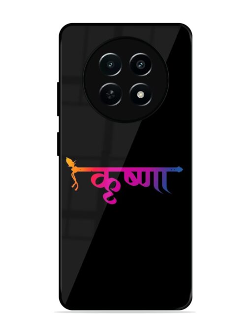 Krishna Typo Glossy Metal Phone Cover for Realme C65 (5G) Zapvi