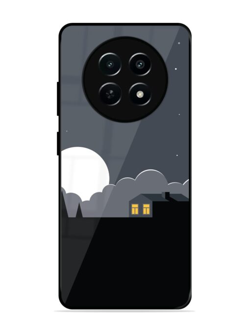 Full Moon Vector Art Glossy Metal Phone Cover for Realme C65 (5G)