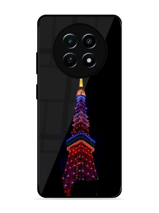 Eiffel Tower Night View Glossy Metal Phone Cover for Realme C65 (5G)