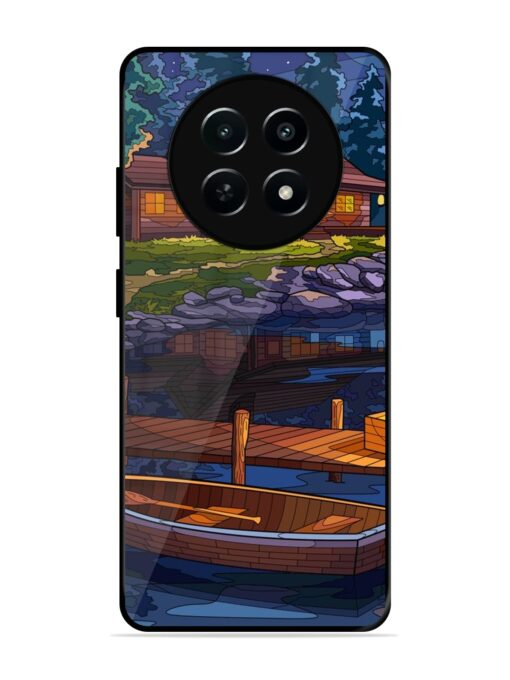 Village Night Scene Glossy Metal Phone Cover for Realme C65 (5G) Zapvi