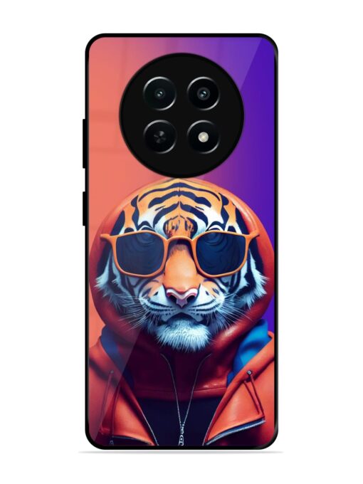 Tiger Animation Glossy Metal Phone Cover for Realme C65 (5G) Zapvi