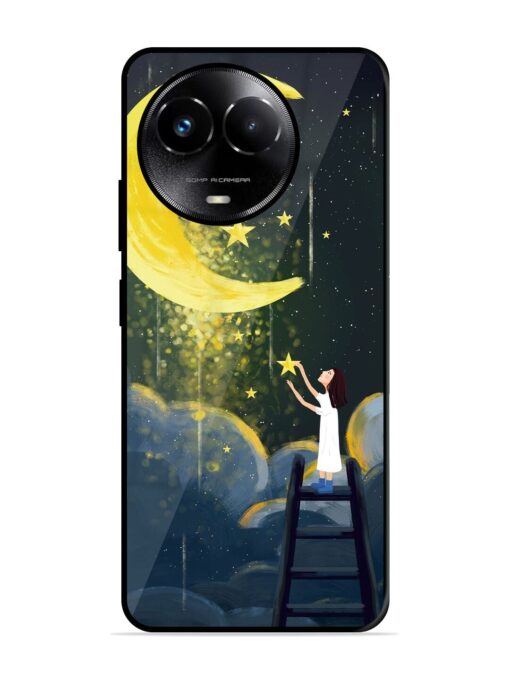 Moonlight Healing Night Illustration Glossy Metal TPU Phone Cover for Realme C67 (5G)