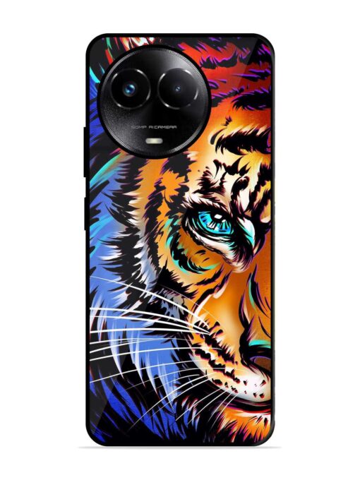 Colorful Lion Art Glossy Metal Phone Cover for Realme C67 (5G) Zapvi