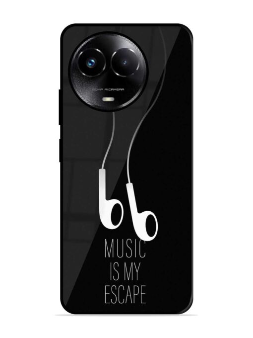 Music Is My Escape Glossy Metal Phone Cover for Realme C67 (5G) Zapvi