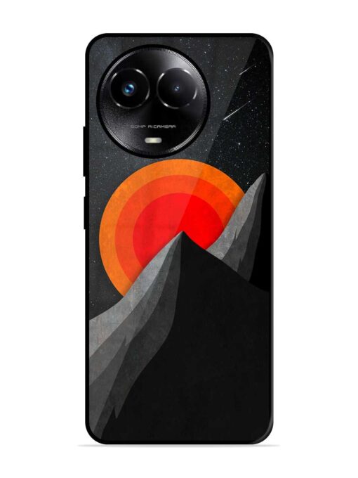 Black Mountain Glossy Metal Phone Cover for Realme C67 (5G) Zapvi